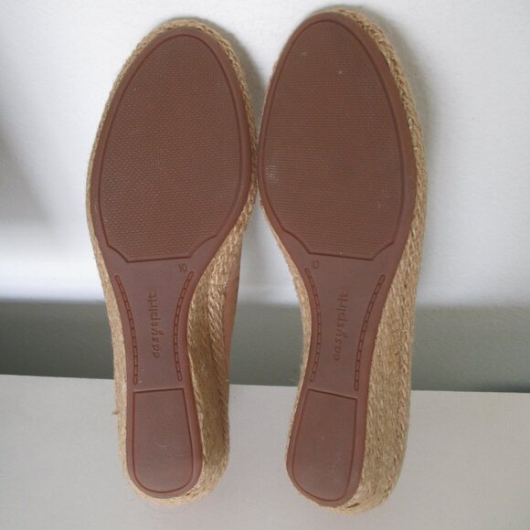 Easy Spirit "Derely" Womens Tan Laser-cut Leather Jute 1.5" Wedge Shoe NWOB- 10M - Picture 10 of 10